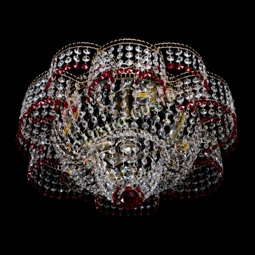 Люстра Камелия №1 красная в Ижевске Гусь Хрустальный