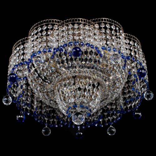 Люстра Камелия №4 синяя в Ижевске Гусь Хрустальный