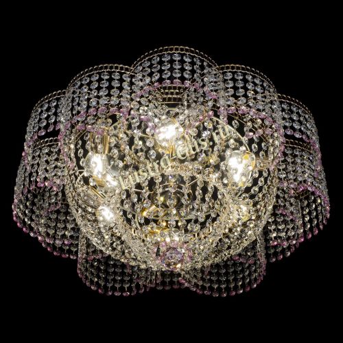 Люстра Камелия №1 розовая в Ижевске Гусь Хрустальный