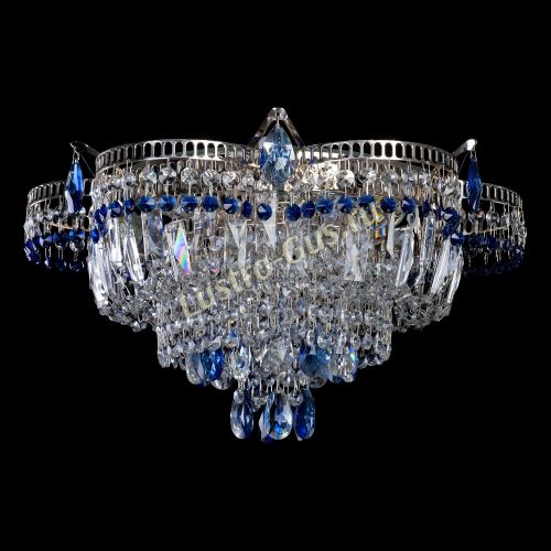 Люстра Камея №1 - 3 лампы синяя в Ижевске Гусь Хрустальный