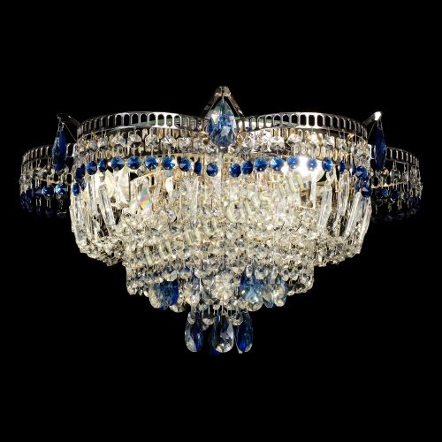 Люстра Камея №1 - 3 лампы синяя в Ижевске Гусь Хрустальный