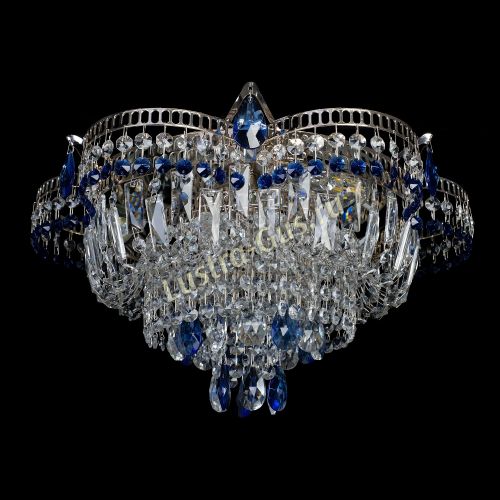 Люстра Камея №1 - 3 лампы синяя в Ижевске Гусь Хрустальный