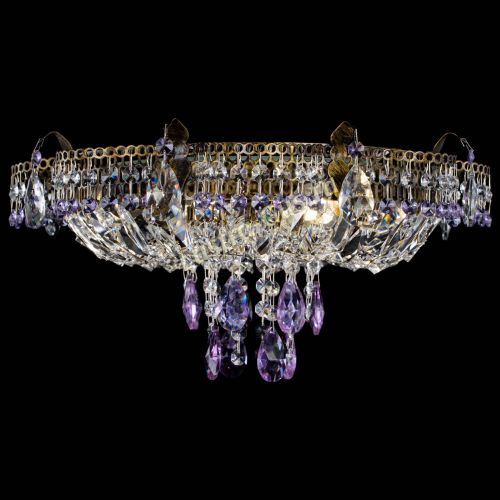 Люстра Камея №4 под бронзу фиолетовая в Ижевске Гусь Хрустальный