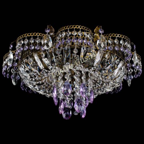 Люстра Камея №4 под бронзу фиолетовая в Ижевске Гусь Хрустальный