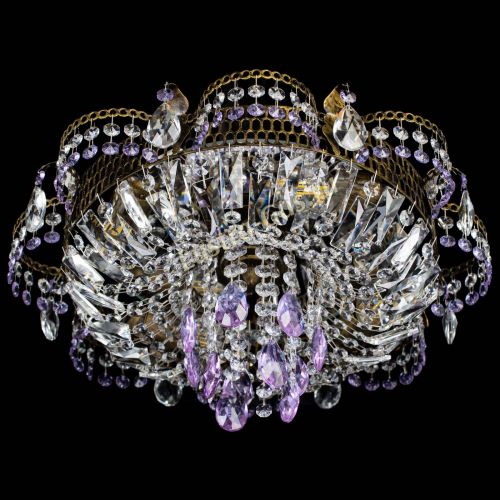 Люстра Камея №4 под бронзу фиолетовая в Ижевске Гусь Хрустальный