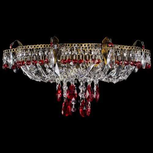 Люстра Камея №4 под бронзу красная в Ижевске Гусь Хрустальный
