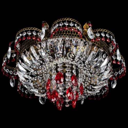 Люстра Камея №4 под бронзу красная в Ижевске Гусь Хрустальный