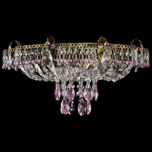 Люстра Камея №4 под бронзу розовая в Ижевске Гусь Хрустальный