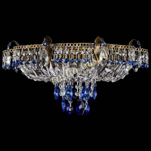 Люстра Камея №4 под бронзу синяя в Ижевске Гусь Хрустальный
