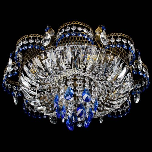 Люстра Камея №4 под бронзу синяя в Ижевске Гусь Хрустальный