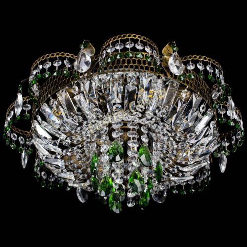 Люстра Камея №4 под бронзу зеленая в Ижевске Гусь Хрустальный