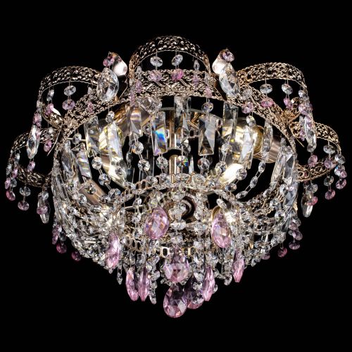 Люстра Камея Флора №4 розовая в Ижевске Гусь Хрустальный