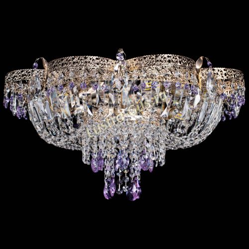 Люстра Камея Флора Журавлик №6 фиолетовая в Ижевске Гусь Хрустальный