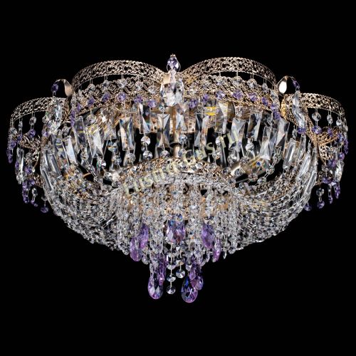 Люстра Камея Флора Журавлик №6 фиолетовая в Ижевске Гусь Хрустальный