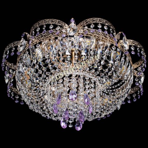 Люстра Камея Флора Журавлик №6 фиолетовая в Ижевске Гусь Хрустальный