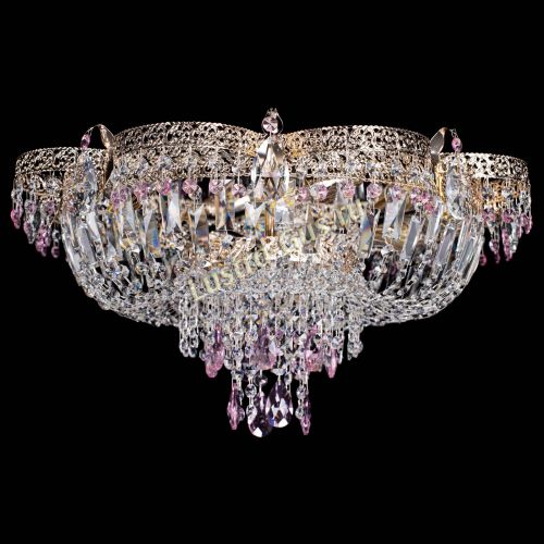 Люстра Камея Флора Журавлик №6 розовая в Ижевске Гусь Хрустальный