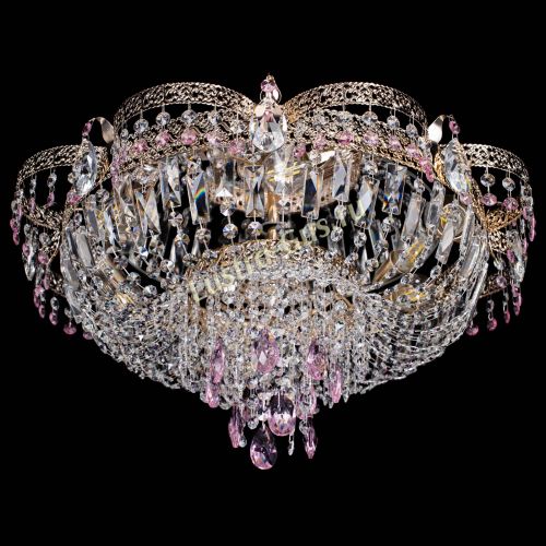 Люстра Камея Флора Журавлик №6 розовая в Ижевске Гусь Хрустальный