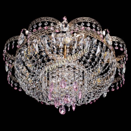 Люстра Камея Флора Журавлик №6 розовая в Ижевске Гусь Хрустальный