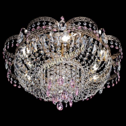 Люстра Камея Флора Журавлик №6 розовая в Ижевске Гусь Хрустальный