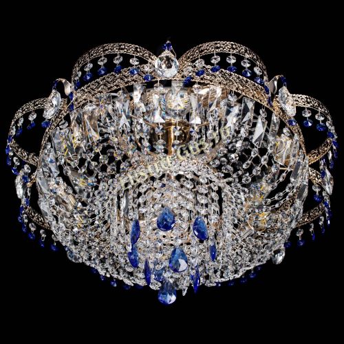 Люстра Камея Флора Журавлик №6 синяя в Ижевске Гусь Хрустальный