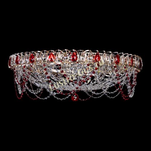 Люстра Каскад Ажур 700 мм красный в Ижевске Гусь Хрустальный