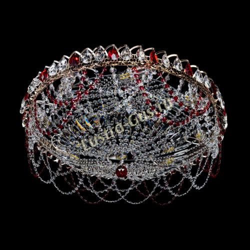 Люстра Каскад Ажур 700 мм красный в Ижевске Гусь Хрустальный