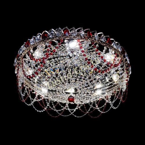 Люстра Каскад Ажур 700 мм красный в Ижевске Гусь Хрустальный