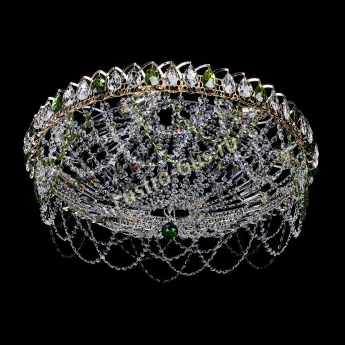 Люстра Каскад Ажур 700 мм зеленый в Ижевске Гусь Хрустальный