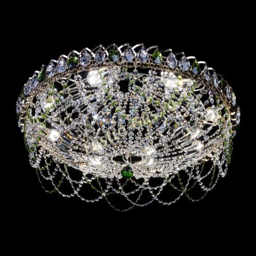 Люстра Каскад Ажур 700 мм зеленый в Ижевске Гусь Хрустальный