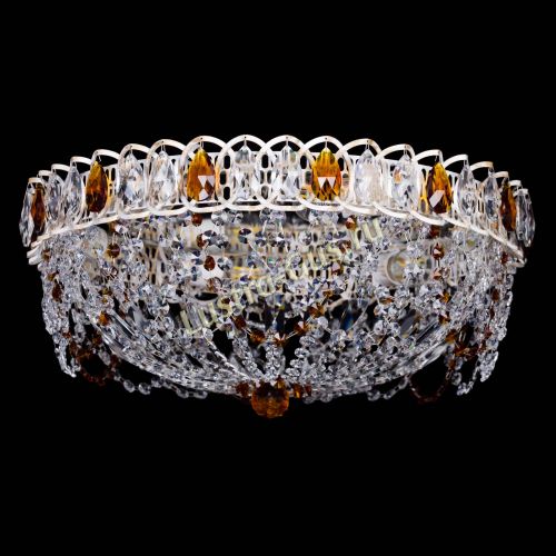 Люстра Каскад Ажур Чайная белая в Ижевске Гусь Хрустальный