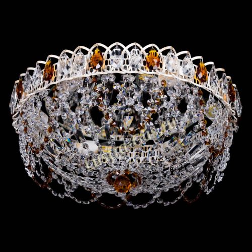 Люстра Каскад Ажур Чайная белая в Ижевске Гусь Хрустальный