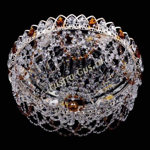 Люстра Каскад Ажур Чайная белая в Ижевске Гусь Хрустальный