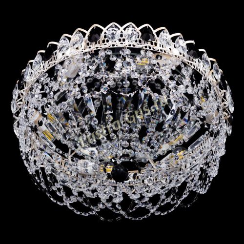 Люстра Каскад Ажур Черная белая в Ижевске Гусь Хрустальный