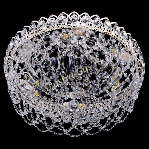 Люстра Каскад Ажур белая в Ижевске Гусь Хрустальный