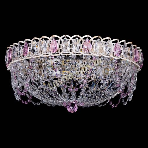 Люстра Каскад Ажур Розовая белая в Ижевске Гусь Хрустальный