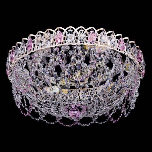 Люстра Каскад Ажур Розовая белая в Ижевске Гусь Хрустальный