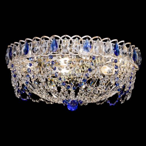 Люстра Каскад Ажур Синяя белая в Ижевске Гусь Хрустальный