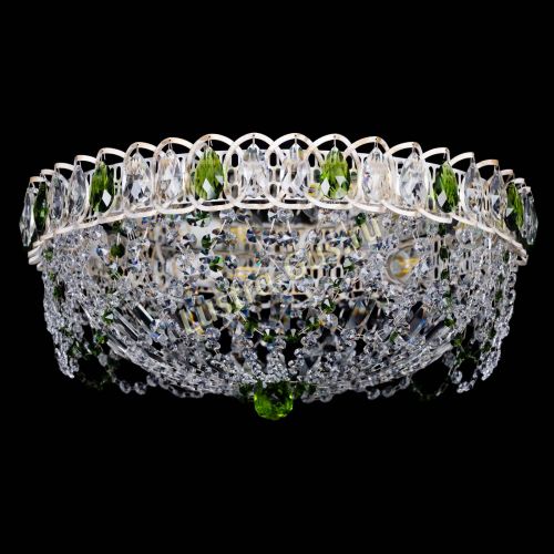 Люстра Каскад Ажур Зеленая белая в Ижевске Гусь Хрустальный