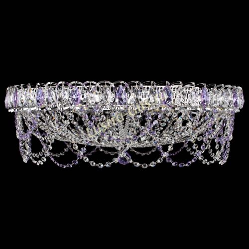 Люстра Каскад Ажур 700 мм фиолетовый в Ижевске Гусь Хрустальный