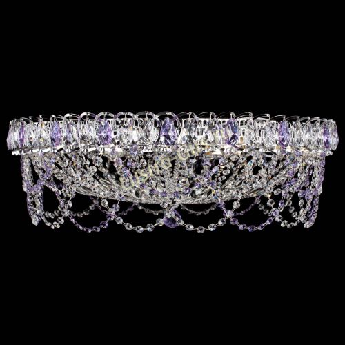 Люстра Каскад Ажур 700 мм фиолетовый в Ижевске Гусь Хрустальный