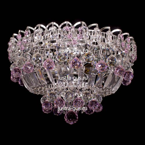 Люстра Катерина шар розовая в Ижевске Гусь Хрустальный