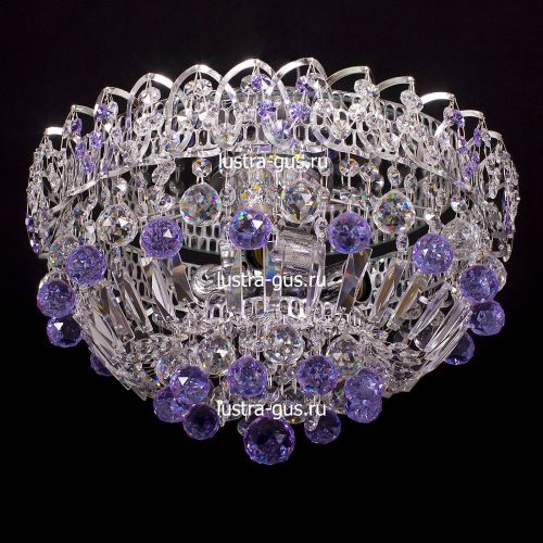 Люстра Катерина шар сиреневая в Ижевске Гусь Хрустальный