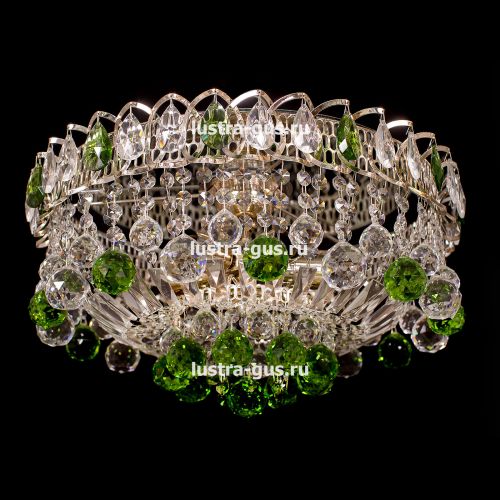Люстра Катерина Шар Журавлик зеленая в Ижевске Гусь Хрустальный