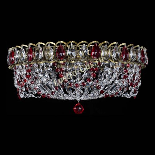 Люстра Хрустальный Каскад Ажур под бронзу Красная в Ижевске Гусь Хрустальный