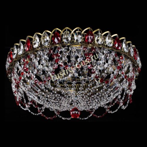 Люстра Хрустальный Каскад Ажур под бронзу Красная в Ижевске Гусь Хрустальный