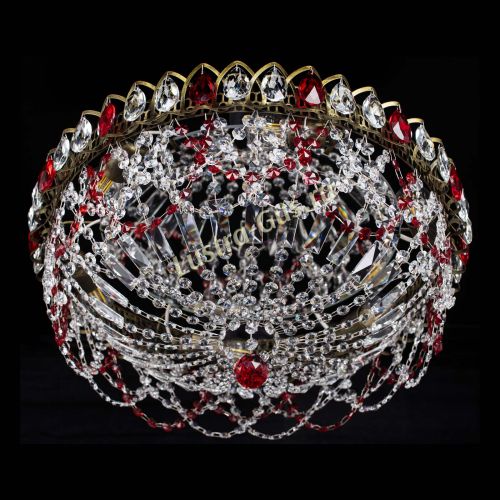 Люстра Хрустальный Каскад Ажур под бронзу Красная в Ижевске Гусь Хрустальный