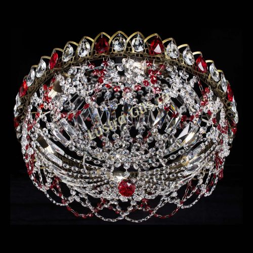 Люстра Хрустальный Каскад Ажур под бронзу Красная в Ижевске Гусь Хрустальный