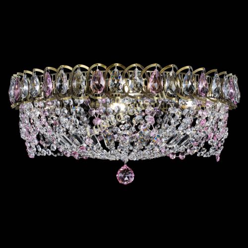 Люстра Хрустальный Каскад Ажур под бронзу Розовая в Ижевске Гусь Хрустальный