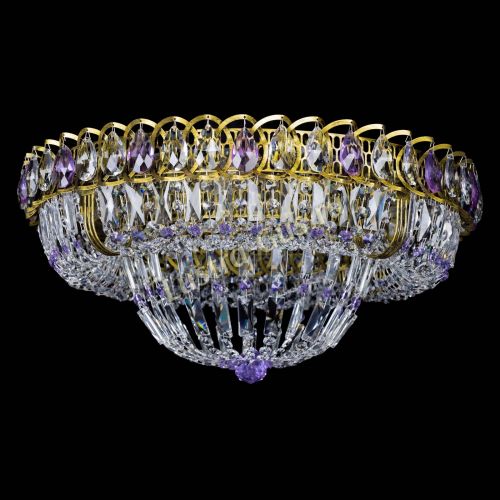 Люстра Кольцо Классика Пластинка фиолетовая под бронзу в Ижевске Гусь Хрустальный