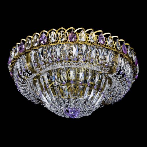 Люстра Кольцо Классика Пластинка фиолетовая под бронзу в Ижевске Гусь Хрустальный